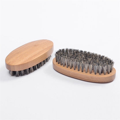 Natural Boar Bristle Beard Brush For Men Bamboo