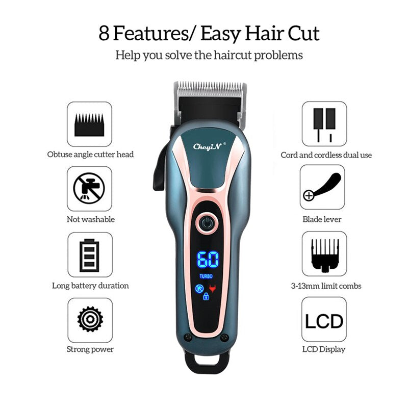 LCD Professional Hair Clipper Men's