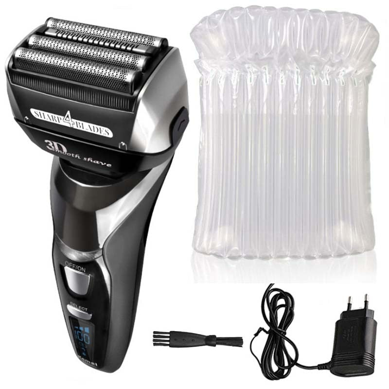 Wet Dry 3 Speed Rechargeable Electric Shaver For Men Beard Electric Razor