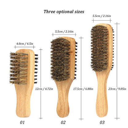 Natural Wooden Wave Brush for Beard