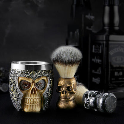 Men Shaving Beard Brush Skull Hair Shave