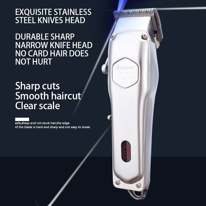 Professional Barber Hair Clipper Rechargeable