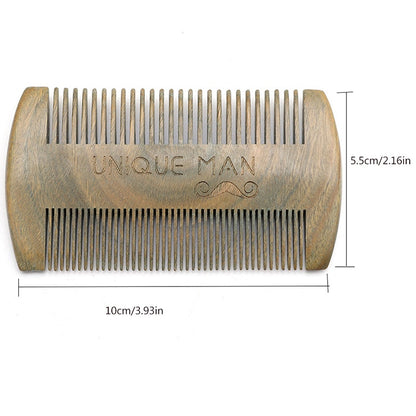 Natural Green Sandalwood Comb for Beard Handmade