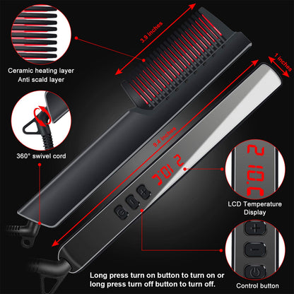 Men Beard Straightener Comb Ionic Hair Straightener