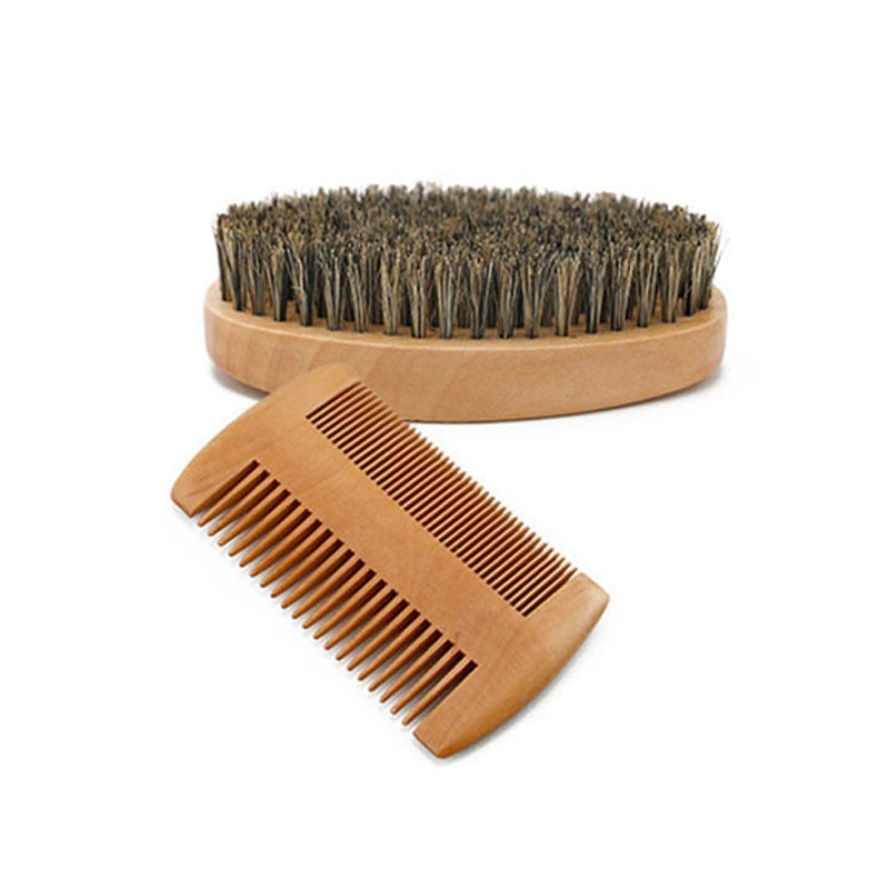 Natural Beard Comb Set Double Beard Oil Head