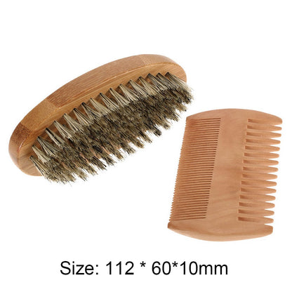 Professional Soft Boar Bristle Wood Beard Brush