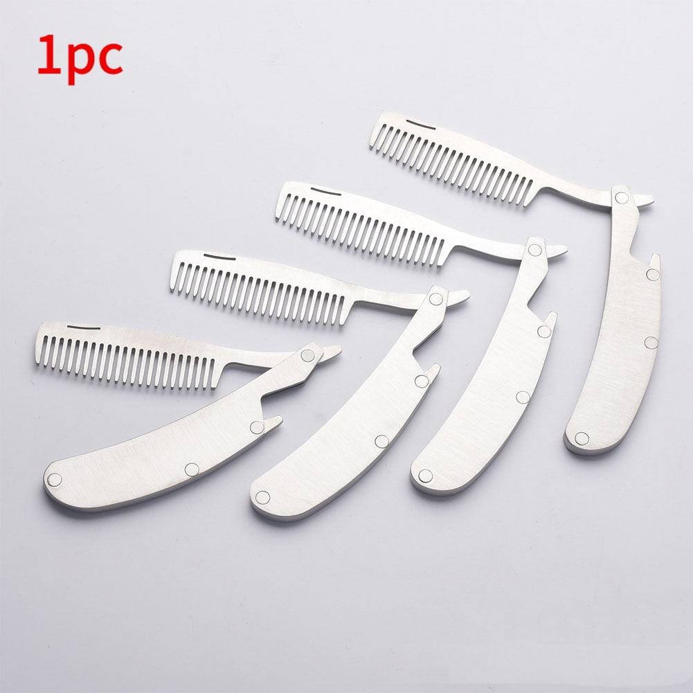 Man Grooming Stainless Steel Folding Comb Beard