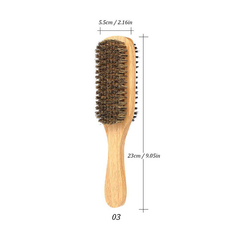 Natural Wooden Wave Brush for Beard