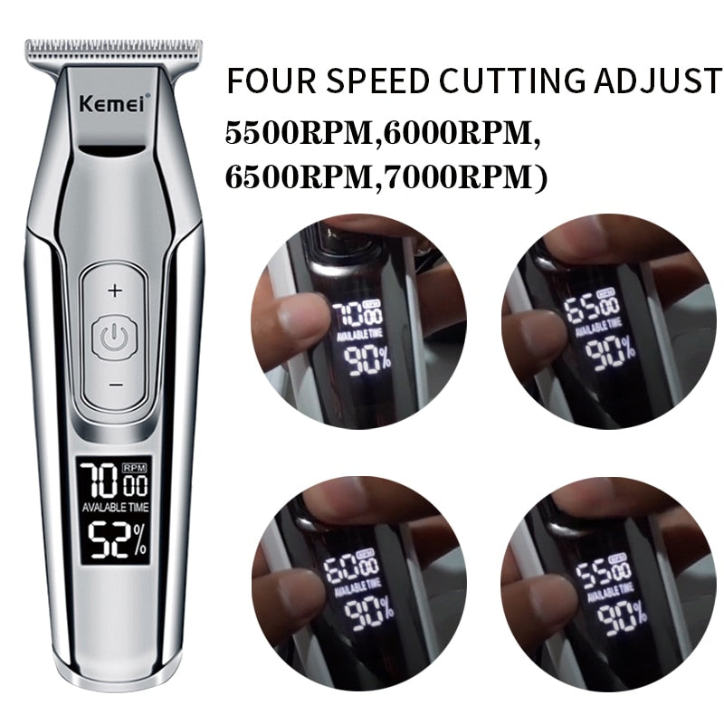 Electric Hair Clippers Trimmer LCD Display