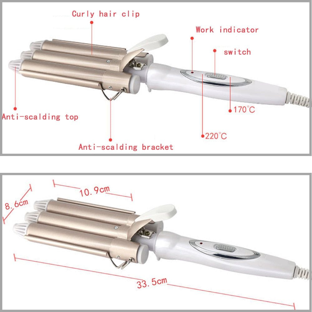 Curling irons Professional hair care styling tools Ceramic Triple Barrel