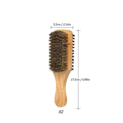 Natural Wooden Wave Brush for Beard