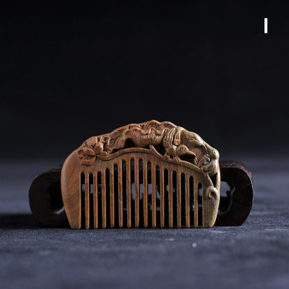 Pocket Comb Natural Peach Wood Small Comb