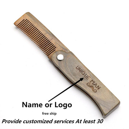 Folding Wood Beard Combs For Men