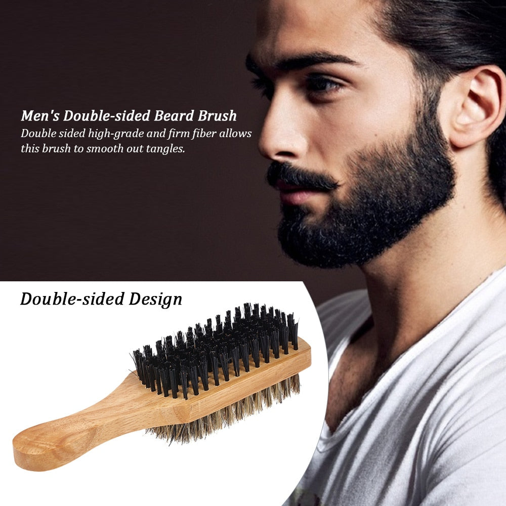 Beard Brush Men Mustache Comb Double-sided