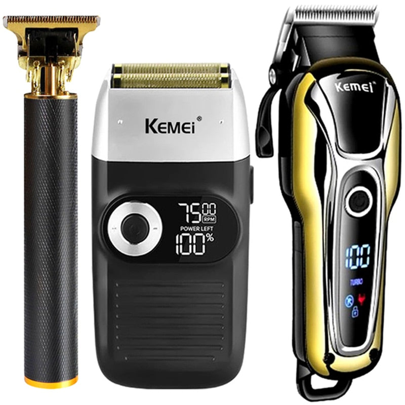 T9 Electric Hair Clipper LCD Trimmer for Men with USB Charge