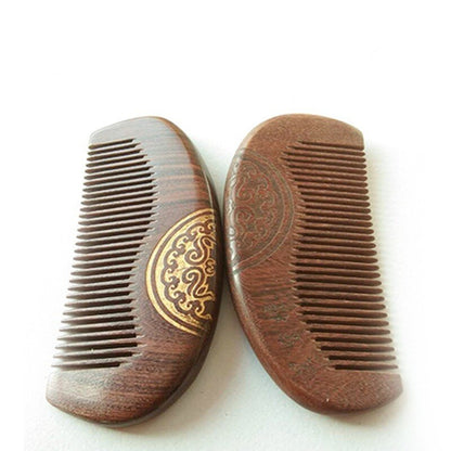 Pocket Wooden Comb Natural Black Gold Sandalwood