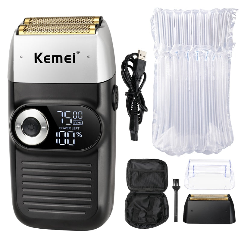 2 in 1 Rechargeable Electric Shaver LCD Display Portable Cordless