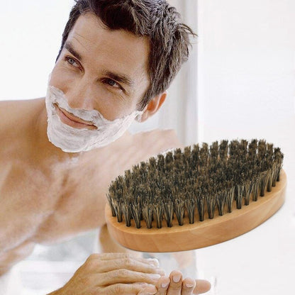 Professional Soft Boar Bristle Wood Beard Brush