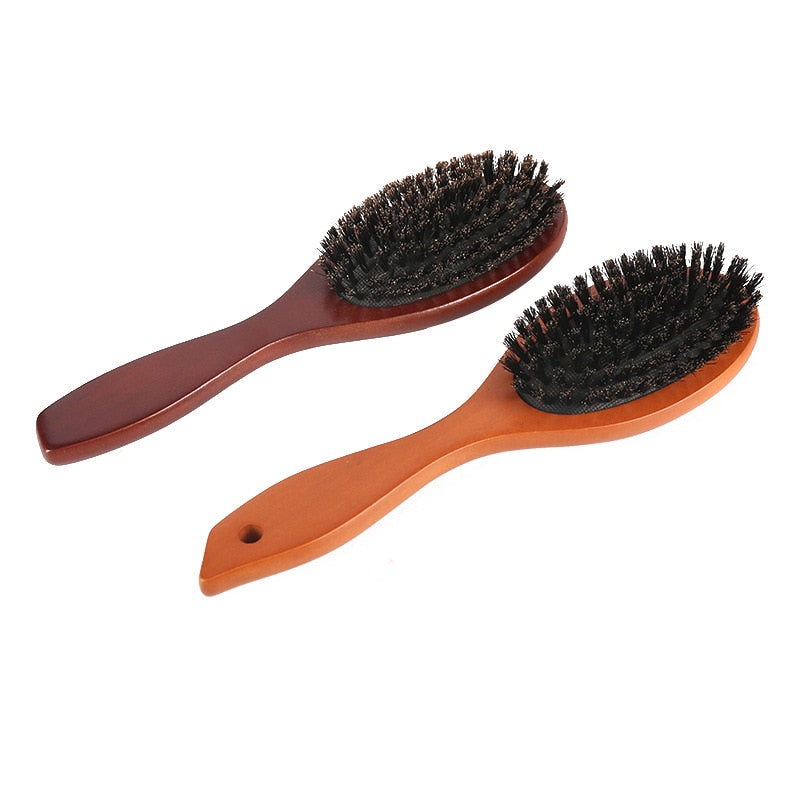 Brush Wood Handle Boar Bristle Beard Comb