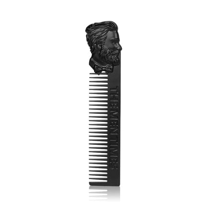 Metal Men Beard Comb Portable Men Oil Head Beard Comb