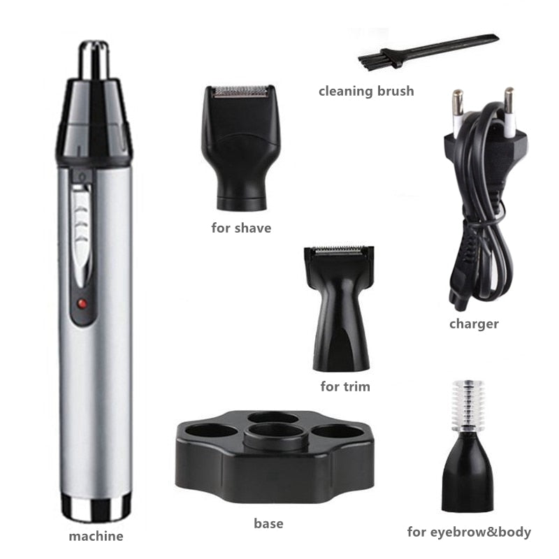 Rechargeable Nose Ear Hair Trimmer For Men Women Grooming Kit