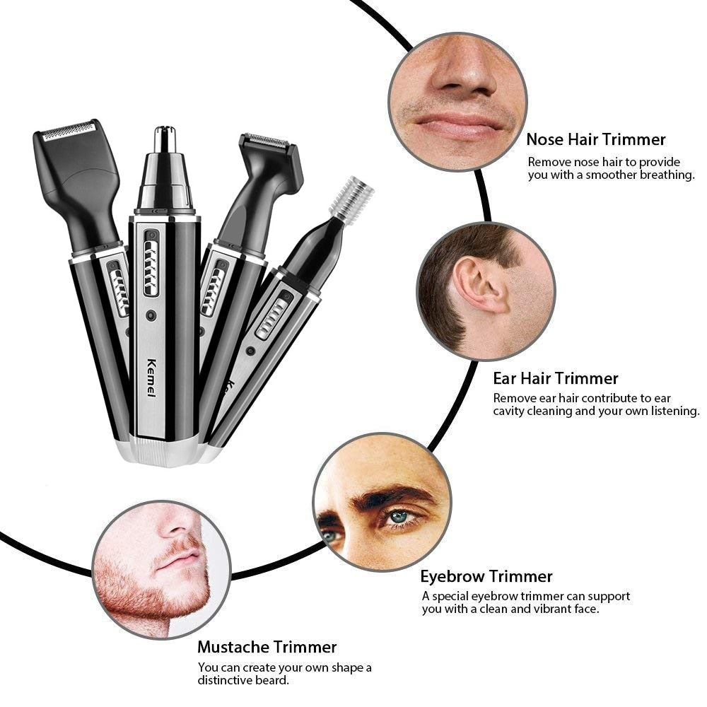 4 in 1 trimmer for men Electric Nose and ear trimmer Rechargeable Trimmer