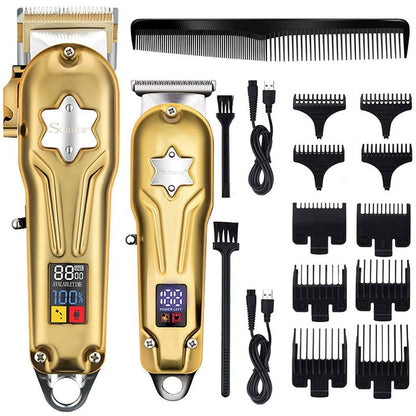 Full metal professional hair clipper combo kit barber