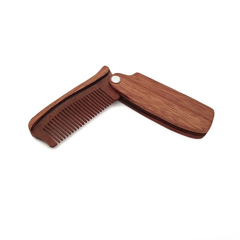 Folding Wooden Beard Comb Men's Waves Brush