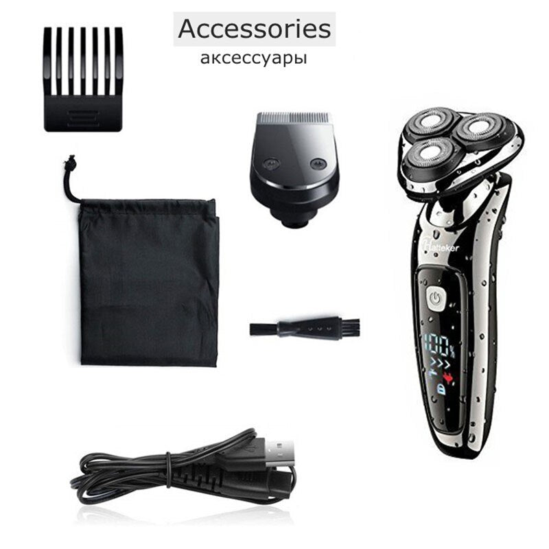 Grooming kit wet dry electric shaver