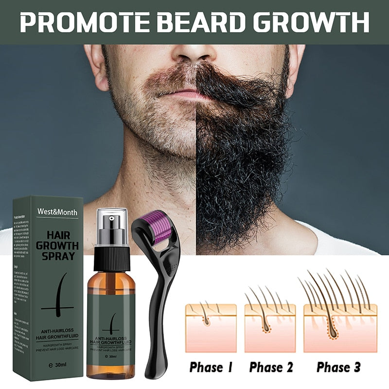 Natural Men Beard Growth Roller Kit Men's Beard