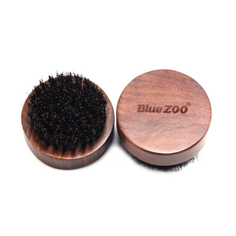 Mini Beard Brush Boar Bristles Mustache Natural Wood Comb