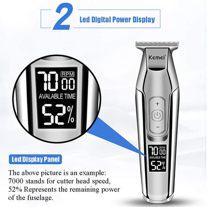 Professional Hair Clipper Beard Trimmer  Speed LED Digital Carving Clippers