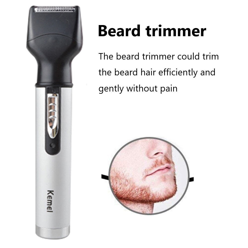 Rechargeable Nose Ear Hair Trimmer for Men Kemei Original 4 in 1