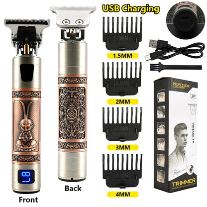 Electric Hair Clipper Man LCD 0mm Shaver Trimmer