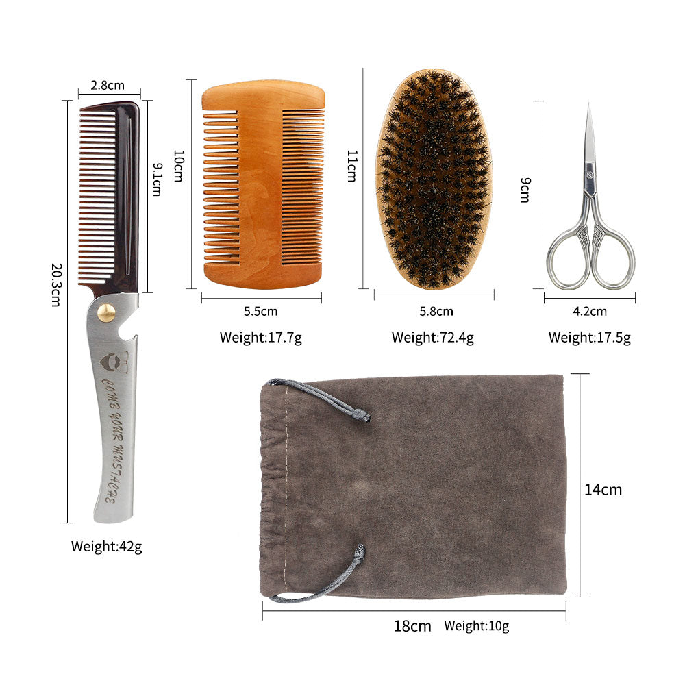 Natural Boar Bristle Wood Beard Brush Hairdresser