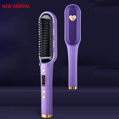 Hair Straightener Men Beard Comb Ceramic Hair Curler Brush Hair Comb Curling Hair Iron Hair Brush