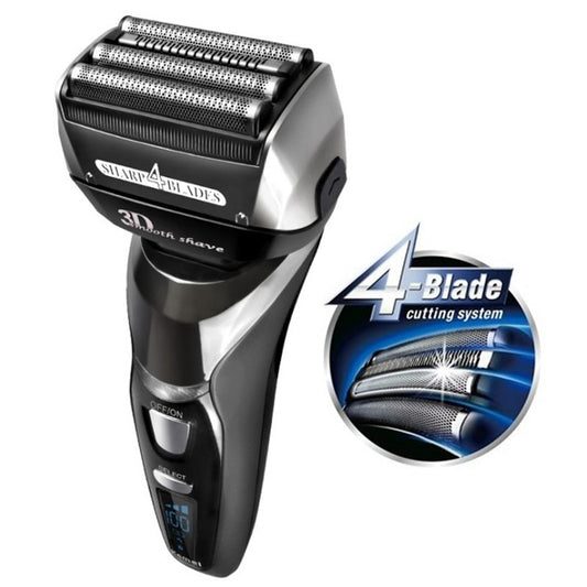 Original Kemei 4-Blade Rechargeable Electric Shaver 3-Speed Beard For Men