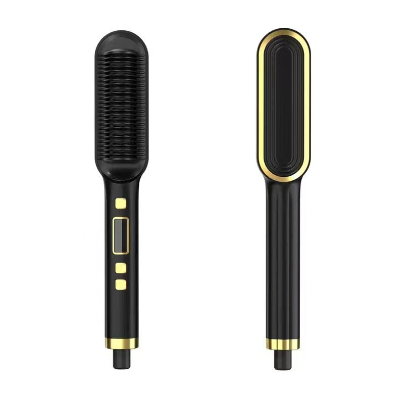 Hair Straightener Men Beard Comb Ceramic Hair Curler Brush Hair Comb Curling Hair Iron Hair Brush