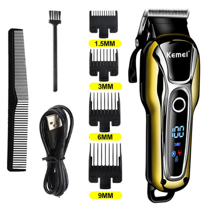 Kemei Hair Clipper Beard Trimmer and Beard Shaver Set USB Rechargeable