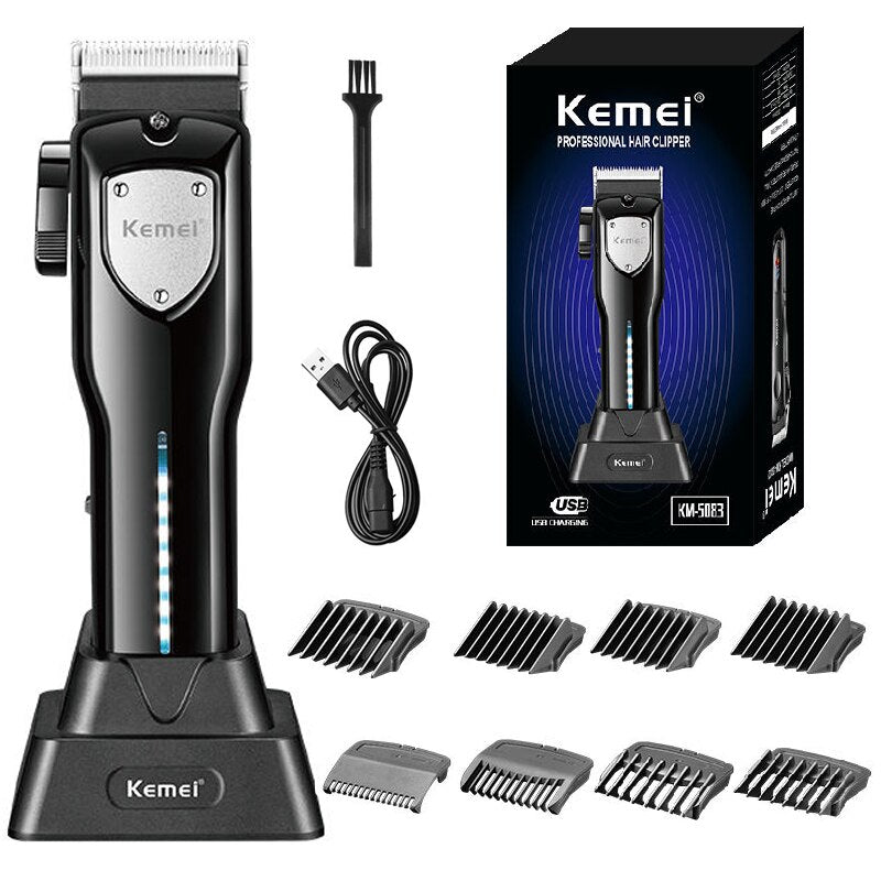 Original Kemei Full Metal Hair Trimmer For Men Rechargeable Barber Hair Clipper