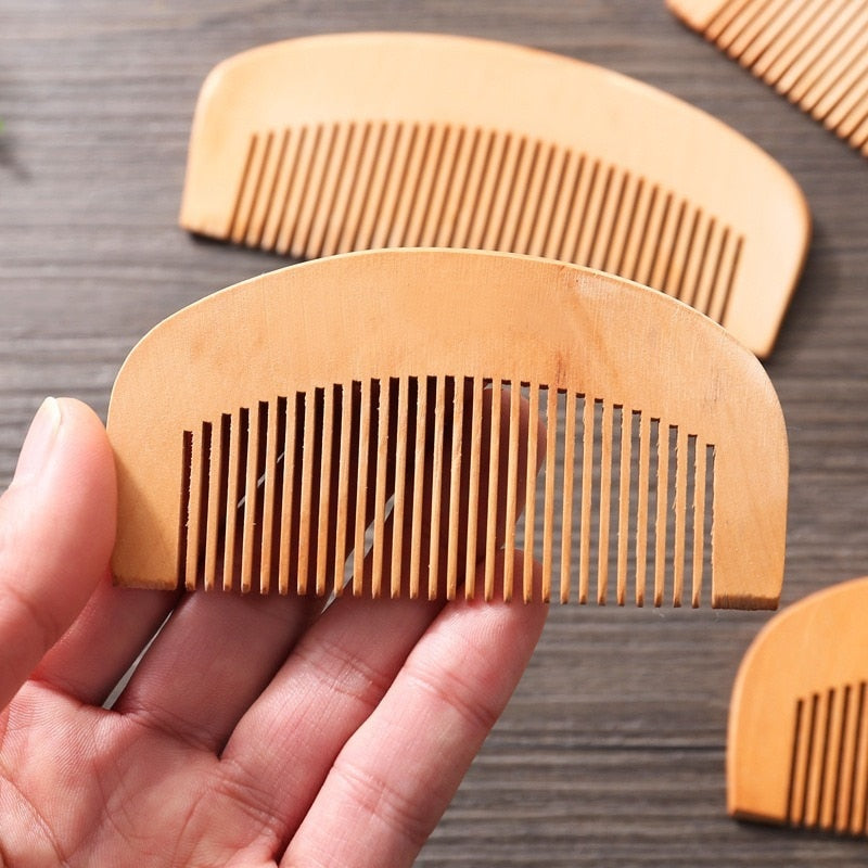 Natural Peach Wood Comb Close Teeth Anti-static