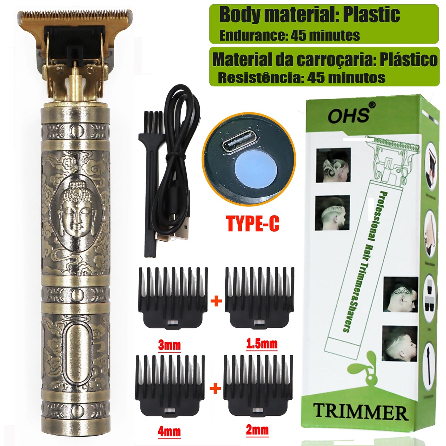 HOT T9 Professional LCD Display Electric Hair Clipper