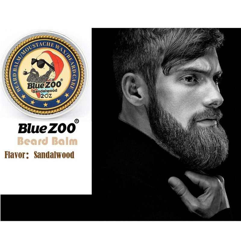 Blue ZOO Natural Beard Oil Balm Moustache Styling Beeswax BeardCare