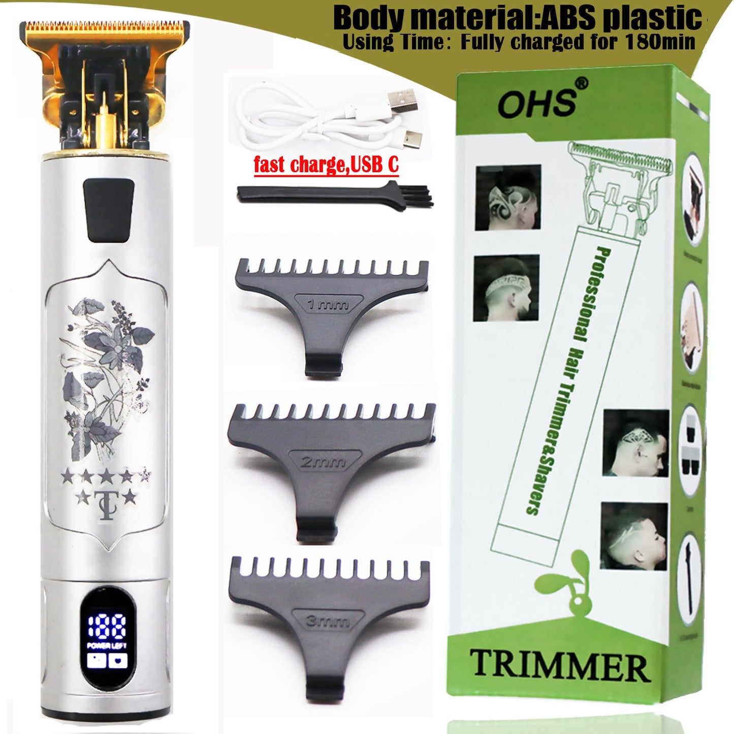 LCD Display Electric Cordless Safety Razor