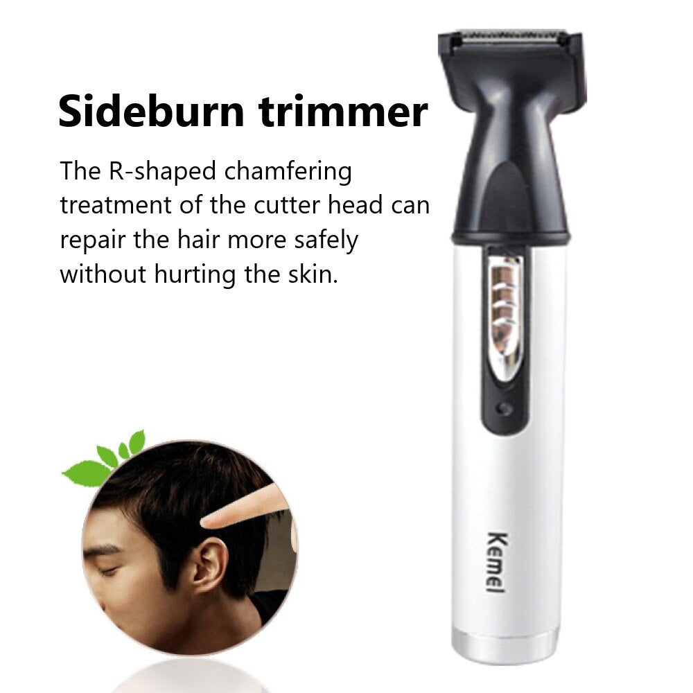 Rechargeable Nose Ear Hair Trimmer for Men Kemei Original 4 in 1