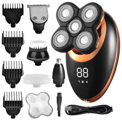 IPX7 Waterproof Electric Shaver Razor for Men Beard