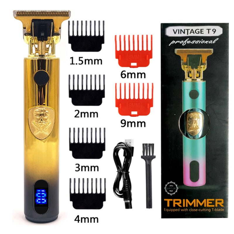 T9 Electric Hair Clipper LCD Trimmer for Men with USB Charge