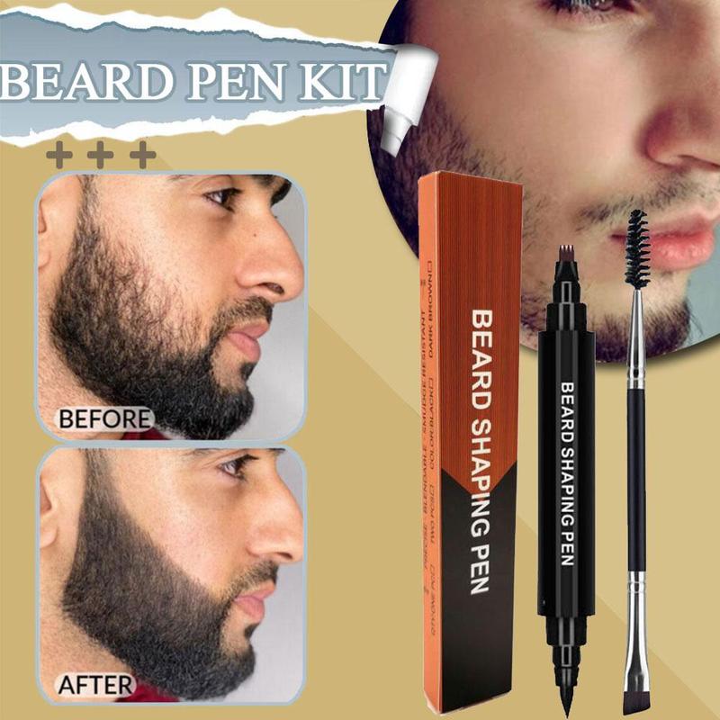 Beard Filling Pen Kit With Double Head Brush Men