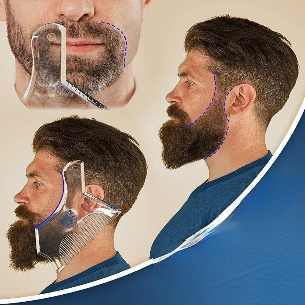 Men Beard Shaping Styling Template Comb Transparent Beard Air