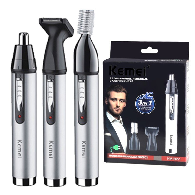 Rechargeable Nose Ear Hair Trimmer for Men Kemei Original 4 in 1